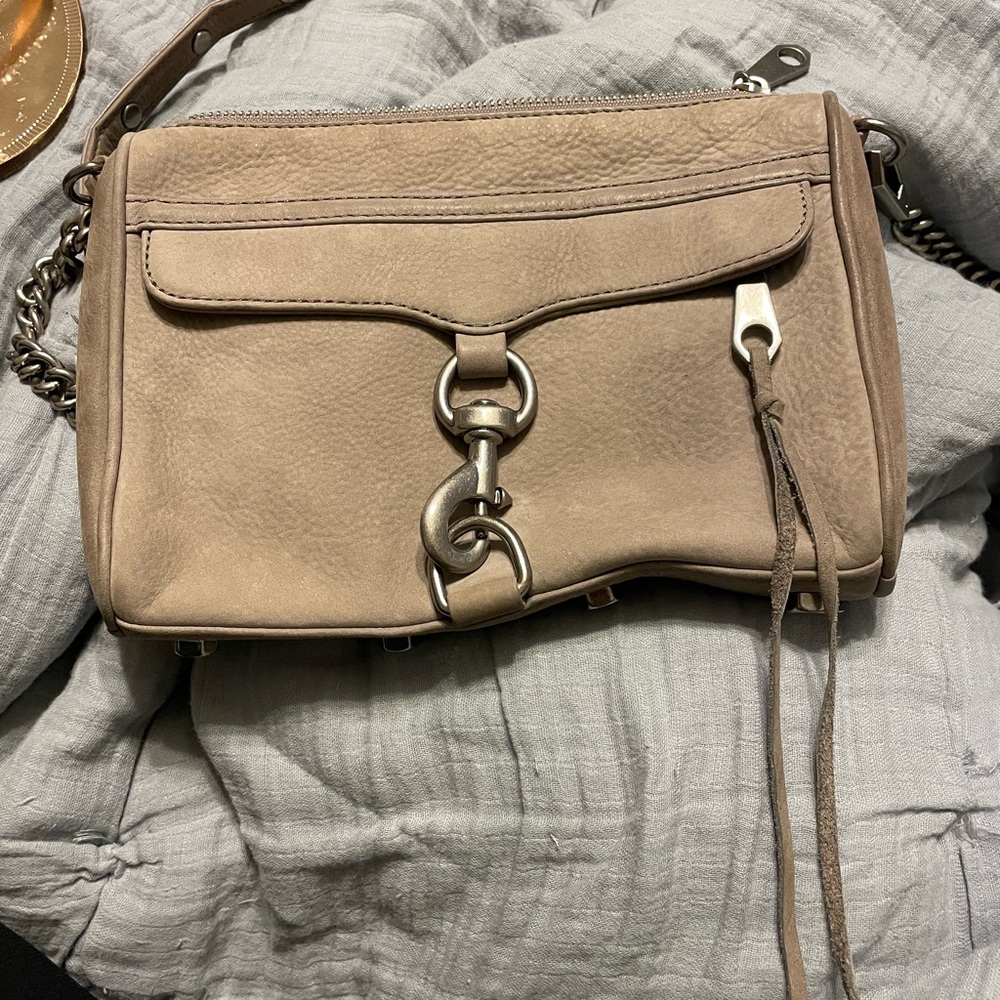Rebecca Minkoff Mini MAC Crossbody bag in grey‎ suede